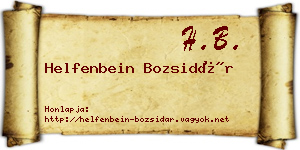 Helfenbein Bozsidár névjegykártya